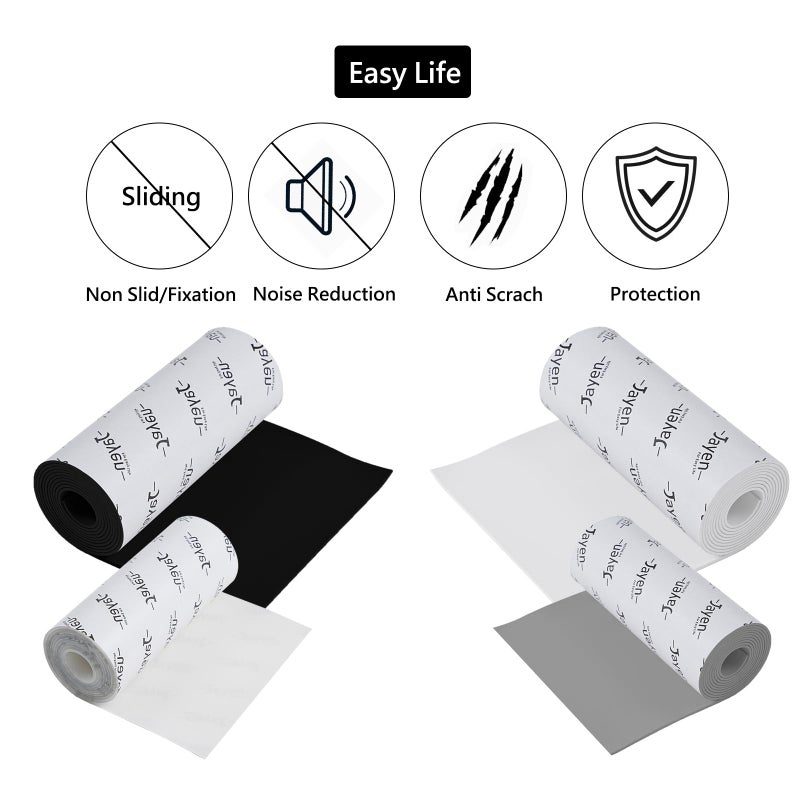 Jayen Non Slip Self Adhesive Silicone Cuttable Furniture Pads - 5x80 inch Anti-Sliding Rubber Floor Protectors for Any Furniture and Appliances - Image 5